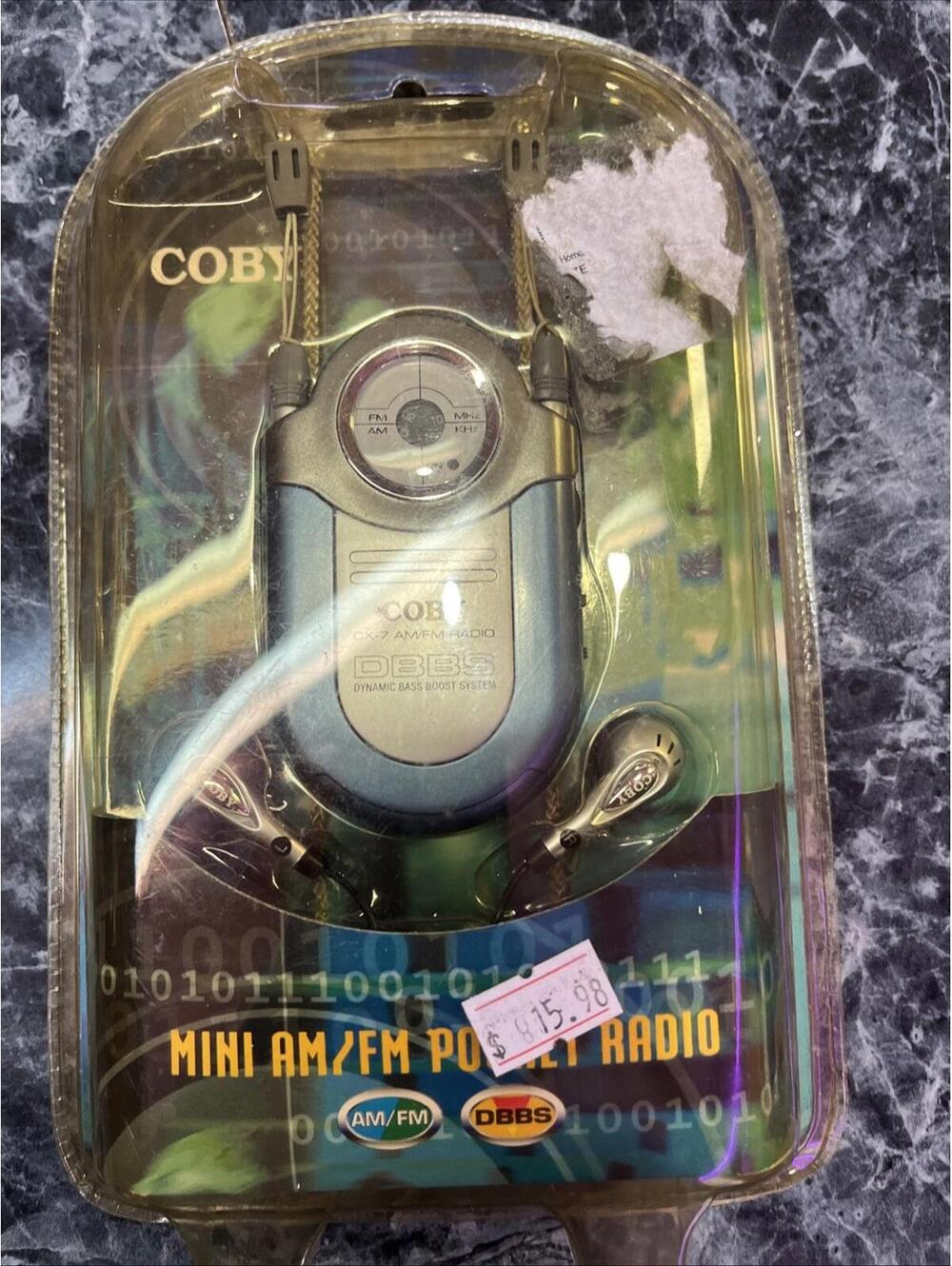 COBY CX-7 Mini AM/FM Pocket Portable Radio w/ Neck Strap